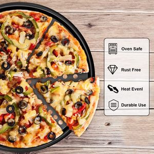 Không dính đục lỗ nướng bánh <span class=keywords><strong>pizza</strong></span> Pan khay thép carbon Tấm nướng bánh <span class=keywords><strong>pizza</strong></span> không dính Pan cho lò - Product Image 2