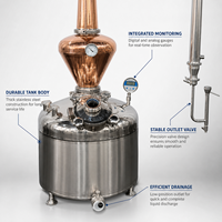 Equipo de Destilación de Alcohol Teve 200L para Whisky/Ron/Brandy, Destilador Continuo de Etanol para Uso Doméstico