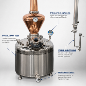 Distillateur d'alcool continu Teve 200L pour la distillation de whisky/rhum/cognac, équipement de distillation domestique - Product Image 4