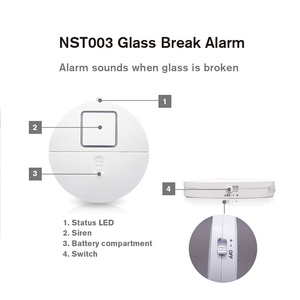 Ultra-sottile rotondo porta/finestra sensore di vibrazione allarme ABS materiale plastico alimentato a batteria <span class=keywords><strong>per</strong></span> la sicurezza domestica - Product Image 5