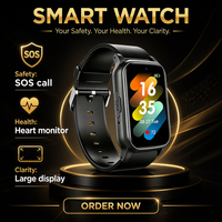 S5 4G Yaşlılar İçin GPS Sağlık Akıllı Saati 1.47 İnç GPS BD WiFi LBS AGPS GPS Bileklik Saati
