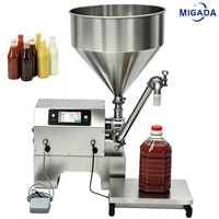 Machine de remplissage de sauces à prix de gros, doseuse pondérale avec trémie de 30 L pour confiture, fromage, ketchup, vinaigrette, mayonnaise