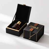 Coffret de parfum écologique de luxe noir, 30 ml, 50 ml, 100 ml, flacon en verre pour vaporisateur de parfum, boîte cadeau en carton vide pour cosmétiques