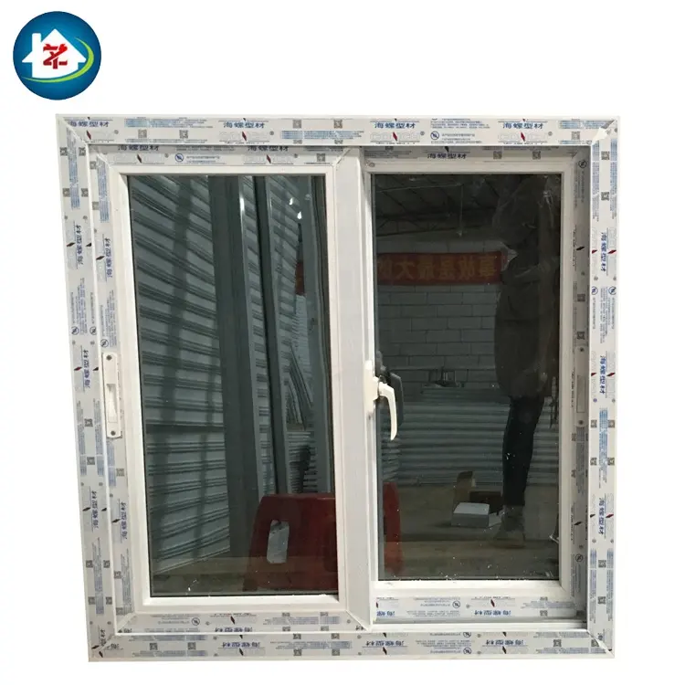 Guangzhou UPVC blue tinted glass sliding window,PVC grey color windows