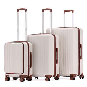 Nouvelle valise à roulettes silencieuse à trois pièces, ouverture frontale, sac de voyage, valise de cabine - Product Image 6