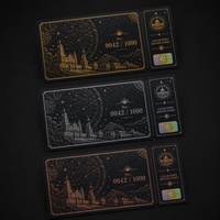 Pass d'événement sur tapis rouge en papier noir texturé édition limitée avec feuille holographique, design personnalisé, faible MOQ à partir de 100 pièces