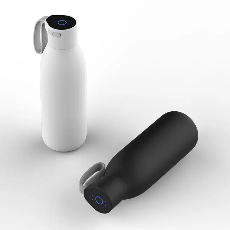 Termo inteligente del fabricante, botella de agua UV autolimpiante, aislamiento a largo plazo, recordatorio para beber, indicación LED
