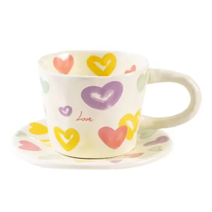 Professional Customized Cute Floral Blueberry Porcelain Tea Cups & Saucers <b>Set</b> Eco-Friendly 200ml Breakfast <b>Mugs</b> for Milk Tea - Product Image 5