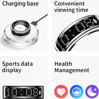 Anillo Inteligente Islámico, Contador de Oraciones Musulmanas, Monitorización de la Salud del Ciclo Menstrual, Foto Remota, Monitorización del Sueño, Pantalla LED IP68, Acero