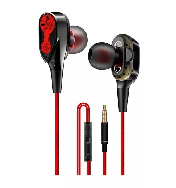 Dual Dynamic Driver HiFi with Enhanced Deep Bass and Remote Mic In-Ear Earphones for Audiophiles and Music Lovers
