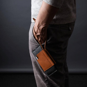 Funda para teléfono de cuero y fieltro, adecuada para iPhone 12, tarjetero, funda de mano para hombre de negocios. - Product Image 3