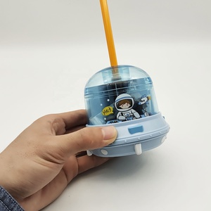 Mini Văn Phòng Hoạt Hình Tự Động USB Pin Điện Sinh Viên Tự Động Sacapunta Văn Phòng Phẩm Tàu Vũ Trụ Nhựa Mài Màu Xanh Cho Bút Chì - Product Image 3