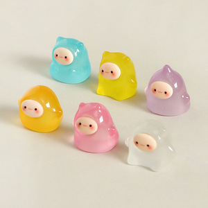 Ornements de Noël lumineux en résine, elfes et fantômes de dessin animé faits à la main, décorations miniatures mignonnes - Product Image 4