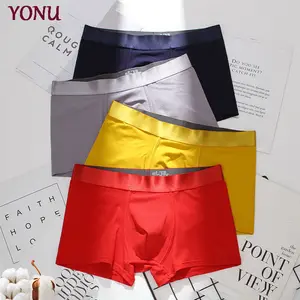 Bóxer de algodón de cintura media para hombre, lencería Sexy transpirable, Color sólido, 11 colores