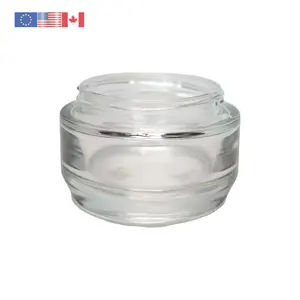 Cheap Clear 100ml 150ml Round Cream Glass Bottle Jar Storage With Lid with any craft