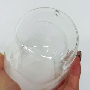 Vaso de vidrio transparente de doble pared preperforado para globo de nieve, redondo, de 8oz, 12oz, 15oz, para capuchino, latte y manualidades con purpurina - Product Image 5