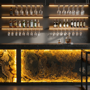 Panneau mural en marbre translucide rétroéclairé moderne à effet fluorescent pour la décoration de la maison, du bar et du commerce - Product Image 3