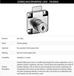 Khóa đa năng được thiết kế cho các ứng dụng bảo mật linh hoạt trong Tủ Ngăn Kéo cửa tủ khóa cửa chớp và khu dân cư khác - Product Image 2