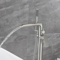 Robinet de douche et baignoire sur pied HONGDEC de luxe en acier inoxydable, mitigeur eau chaude/froide pour appartement