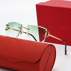 Nuovi Occhiali da Sole Senza Montatura con Taglio a Diamante per <span class=keywords><strong>Uomo</strong></span> e Donna, Occhiali Ottici Decorativi a Forma di C, Alla Moda e Lussuosi - Product Image 6