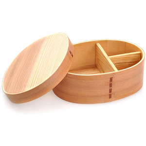 Fiambrera de madera personalizada 2024, caja Bento con separador interno, contenedor de comida de madera de <span class=keywords><strong>Cryptomeria</strong></span>, gran oferta 2022 de estilo japonés - Product Image 1