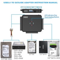 FIDECO ABS 5Gbps USB3.0 a SATA IDE convertidor 2,5 3,5 pulgadas HDD SSD adaptador de disco duro