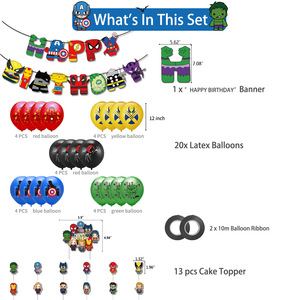 DJTSN Amérique Spider Man <span class=keywords><strong>Avengers</strong></span> Combo <span class=keywords><strong>Ballon</strong></span> Globos Bannière Superhero Thème Fête D'<span class=keywords><strong>anniversaire</strong></span> Décorations Fournitures - Product Image 4