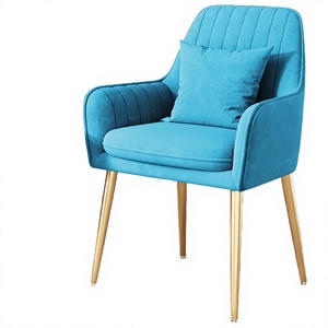 Fauteuil à dossier en velours, style scandinave, luxe moderne, tissu durable, ergonomique, léger, pour salon, chambre, maison, appartement - Product Image 2