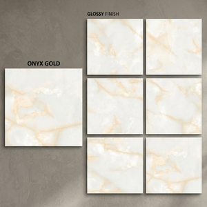 Onyx Moss Glossy Marble Look Porcelain Floor Tiles Luxury Stone Design 80x80cm Premium Finish - Product Image 3