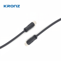 Connecteur d'automatisation industrielle KRONZ M8 3 broches, femelle, droite, à vis, en alliage noir, non blindé, assemblage de câbles, IP67