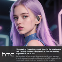 Casque de jeu sans fil HTC Ne17 à faible latence, son panoramique 6.0, éclairage RGB, casque de sport Esports avec égaliseur