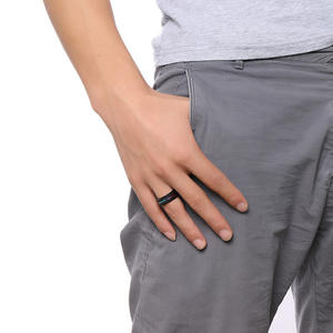 Benutzer definierte Wolfram karbid Versprechen Ring für Männer gerillte leere Laser gravur Logo schwarz Regenbogen Trendy für Hochzeit Verlobung geschenk - Product Image 5