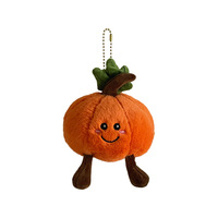 Cadeau d'Halloween : Porte-clés en peluche citrouille Kawaii, Poupée citrouille souriante de dessin animé, Pendentif de sac, Jouet pour machine à griffes, Vente en gros, Logo personnalisé