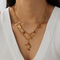Collar de la Reina Egipcia Nefertiti Chapado en Oro de 18K, Acero Inoxidable, Resistente al Agua y al Deslustre, con Dijes de Ojo de Horus