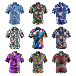 Đầy Đủ Thăng Hoa In Ấn Mens Hawaii Áo Sơ Mi <span class=keywords><strong>4</strong></span> Cách Căng Ngắn Tay Áo Nút Xuống Cổ Áo Bãi Biển Nhiệt đới Aloha Áo Sơ Mi - Product Image 2