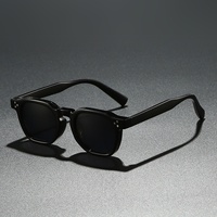 Nouvelles Lunettes de Soleil Polarisées 2025 à Monture Carrée Intégrale en Acétate, Style Épinglée Tendance, Design Beige Épinglé, Unisexe, Style Européen