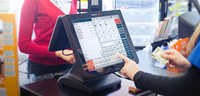 POS panas 15.6 inci Windows kasir I5 memori 8G 256GB dengan pencetak termal dan sistem POS kasir layar sentuh Wifi