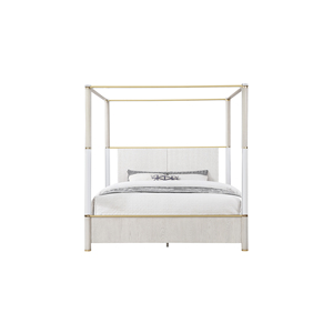 Modern King Oak Four Post Soft <b>Bed</b> with Adjustable <b>Convertible</b> Features - Product Image 4