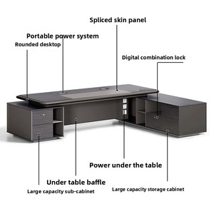 Bureau de direction moderne et luxueux avec rangement pour câbles, idéal pour le bureau et les immeubles de bureaux - Product Image 3