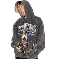Fabricant de vêtements – Nouveaux sweats à capuche vintage en coton épais French Terry pour hommes, style Hip Hop, avec impression graphique DTG et délavage à la pierre