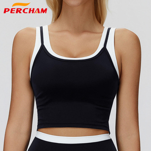 Top de Yoga e Corrida Personalizado por Atacado, Colorido, com Contraste, Respirável, de Dupla Camada, para Treino e Esportes - Product Image 4