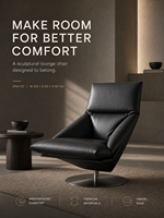 Fauteuil d'intérieur moderne en cuir pleine fleur souple et tissu chenille haut de gamme, idéal pour salon, chambre, hôtel et projets résidentiels (OEM/ODM)