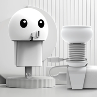 Organizador de escritorio creativo de dibujos animados-Protector de cable de carga portátil y estuche de gestión de cables para almacenamiento sin enredos