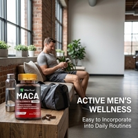 Capsules de racine de maca pour hommes adultes - Complément énergétique et vitalité à base de plantes naturelles avec Ashwagandha, Ginseng et Tribulus