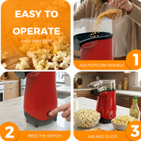 PC-1025 Transparan PC Chamber 1040W 13x17.3x27cm Pembuat Popcorn Udara Panas Bebas Minyak