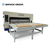 Machine semi-automatique d'impression et de rainurage rotative QHPACK pour carton ondulé 1200x2800 mm avec alimentation par chaîne