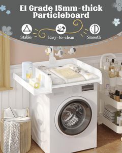 Cambiador <span class=keywords><strong>para</strong></span> <span class=keywords><strong>lavadora</strong></span> Cambiador con acolchado <span class=keywords><strong>y</strong></span> estante de almacenamiento Tablero superior Adaptable a <span class=keywords><strong>lavadora</strong></span> o secadora - Product Image 4