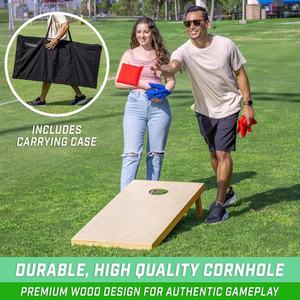 Planche de Cornhole 4x2 pieds en contreplaqué massif, taille réglementaire, pieds en bois de pin, jeu d'extérieur - Product Image 4
