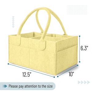 Organizador de Pañales de Fieltro con Diseño de Limón, Contenedor de Almacenamiento para Guardería y Organizador de Coche para Pañales - Product Image 2