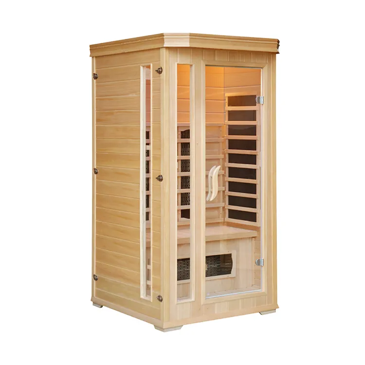 Thùng Sauana Red Cedar Sauna Hồng Ngoại Xa Bảng Điều Khiển Đơn Phòng Tắm Hơi Trong Nhà Phòng Gỗ